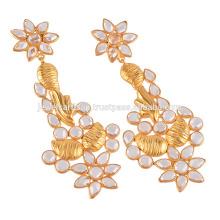 18K Gold Plated Silver Earring and Cubic Zirconia Jhumki